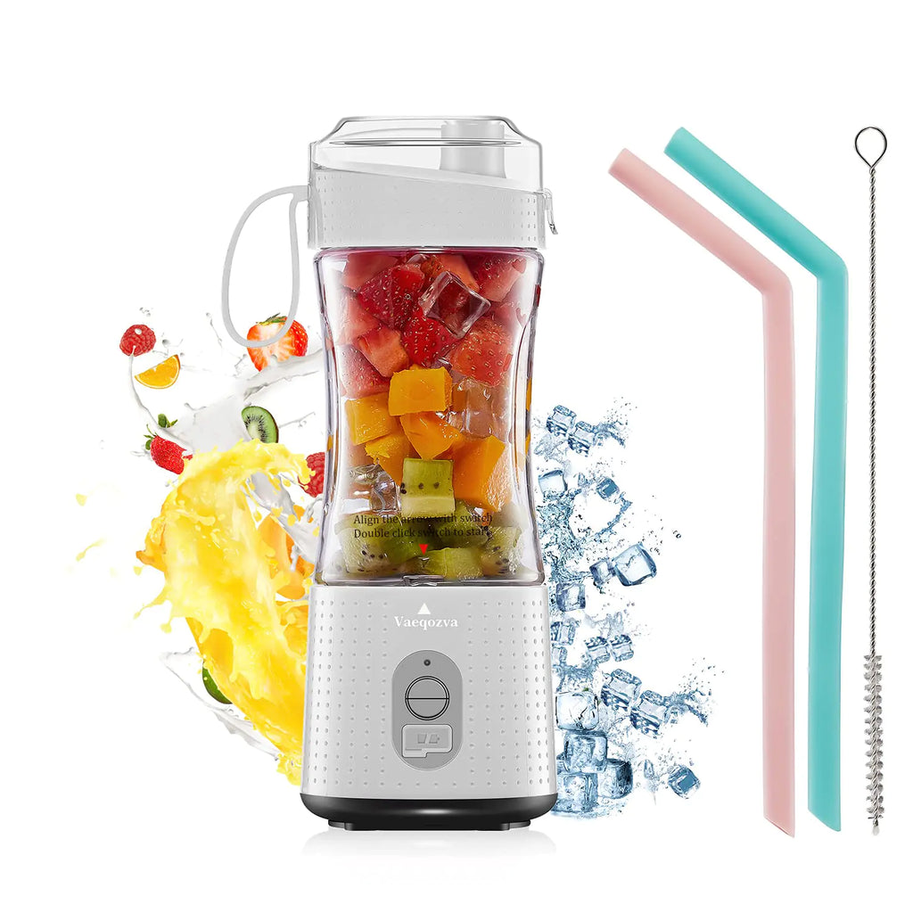 Vaeqozva Portable Blender USB Rechargeable Personal Mixer Fruit Mini Blender for Smoothie Fruit Juice Protein Shake Milk Shakes